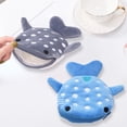 thumbnail image 6 of ruhuadgb Children Purse Cartoon Shark Shape Zipper Closure Soft Plush Kids Wallet Changes Pouch Cosmetic Bag Data Line Earphone Storage Bag, 6 of 7