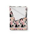 thumbnail image 2 of Geometric Soft Flannel Fleece Throw Blanket, Modern Composition with Different Colored Triangles Doodle Shapes, Cozy Plush for Indoor and Outdoor Use, 50" x 70", Peach Coral Black, by Ambesonne, 2 of 5