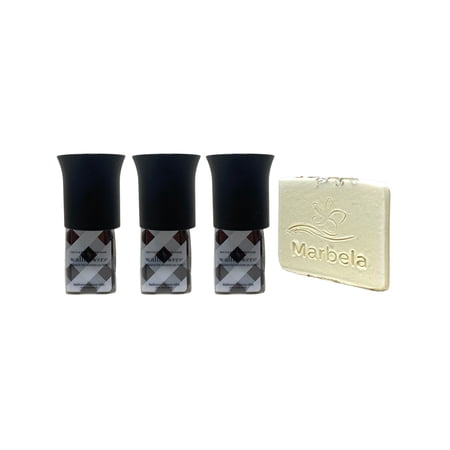 Bath & Body Works 3 Black Flare Wallflowers Fragrance Plug with a Natural Oats Sample Soap