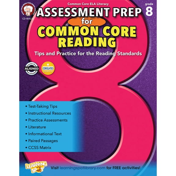 CD-404225 - Assessment Prep for Common Core Reading, Grade 8 by Carson Dellosa