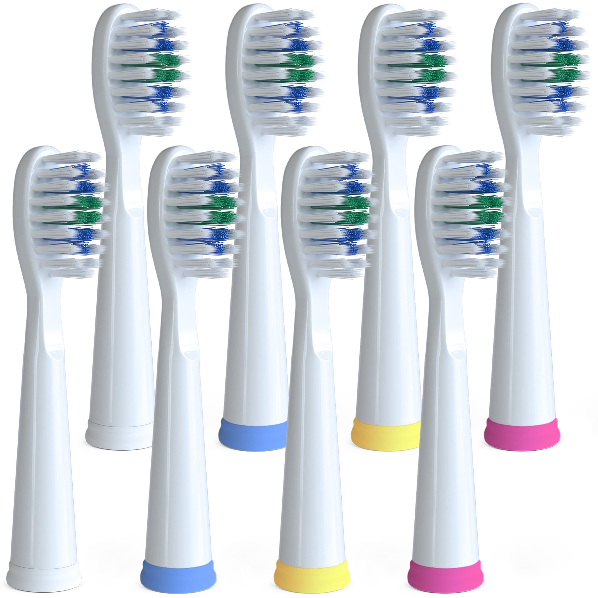 SonicFX Replacement Electric Toothbrush Head Nylon Bristles Sonic Brush Heads (White, Pack of