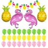 SJENERT 44 Pcs Hawaiian Style Latex Balloon Set Flamingo Series Party Supplies Decoration