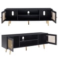 thumbnail image 5 of EDYO LIVING 65" Mid Century Modern Black TV Stand with Open Shelf, Boho Entertainment Center, TV Media Console Table for Living Room, 5 of 6