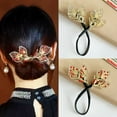 thumbnail image 4 of Carvings Hair Bun Holder Colorful Crystal Hairpiece with Sparkling Crystal for Evening Dinner Wear Photo Props, 4 of 8