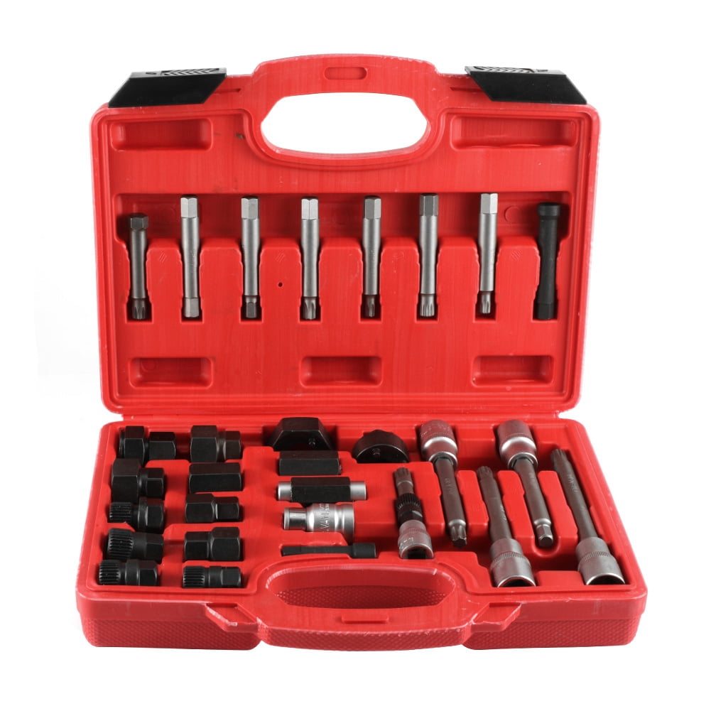 Removal 30pcs Alternator Hand Tool Set Freewheel Pulley Remover Disassembly Socket Bit Fits For