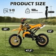 thumbnail image 4 of Gpower Gasoline 49cc Dirt Bike for Kids 6-15,2-Stroke Gas Power Mini Dirt Bike,1-Seater,Orange, 4 of 7