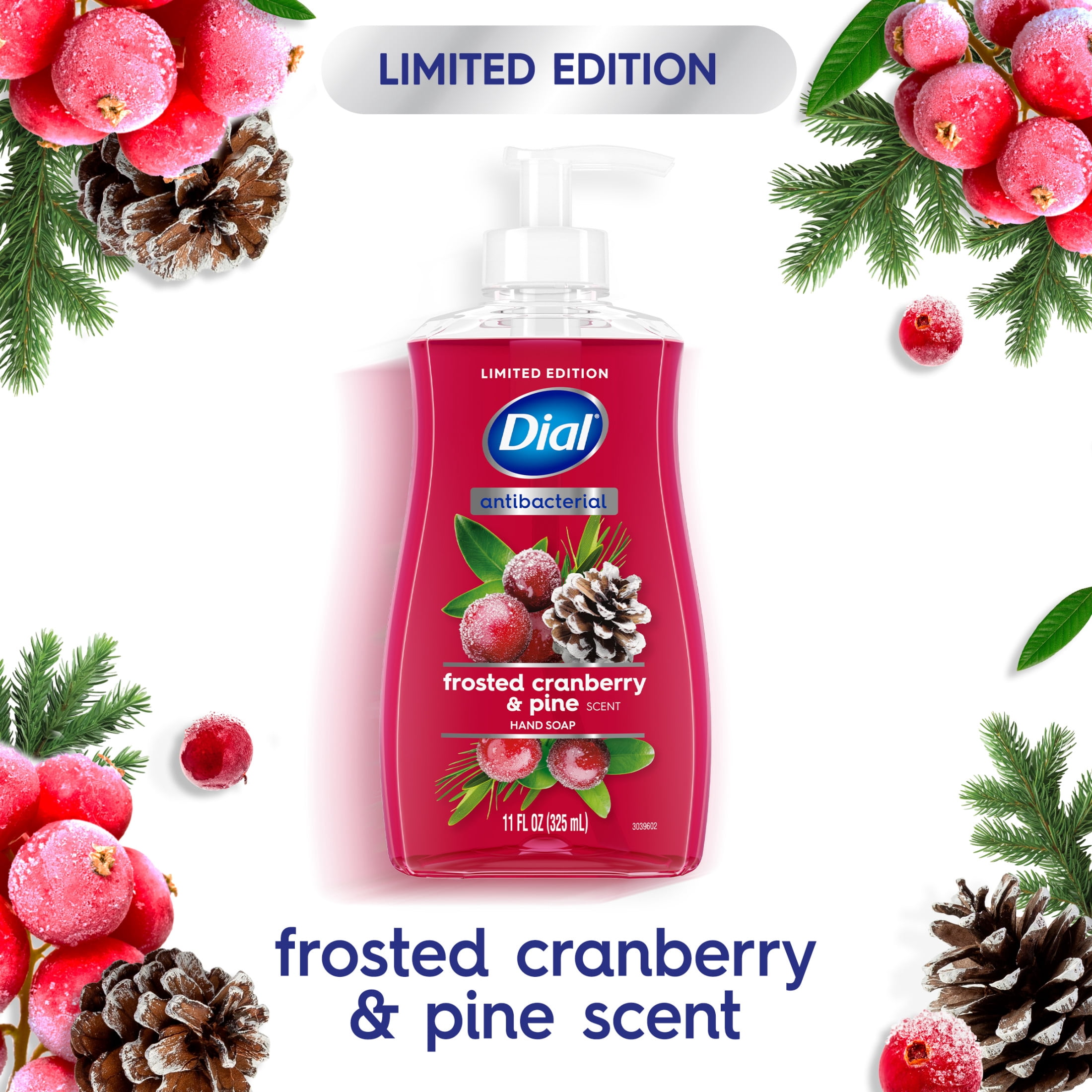 Dial Antibacterial Limited Edition Frosted Cranberry & Pine Liquid Hand Soap, 11 oz
