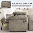 thumbnail image 6 of Muumblus 56" Loveseat with Storage Ottoman, Adjustable Backrest, USB, Phone Stand, Comfy Leisure 2-Seater Sofa Bed for Living Room, Brown Chenille, 6 of 13