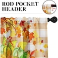 thumbnail image 5 of Fall Retro Truck Pumpkin Kitchen Window Curtains Valance and Tier Set 36 Inch, Maple Leaf Orange Plaid 3 Piece Window Treatment Tiers for Living Room Bedroom Kitchen Decor Drapes, 5 of 6