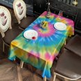 thumbnail image 2 of Rainbow Tie Dye Mandala Pattern Rectangle Tablecloth 60"x102",Waterproof Polyester Rectangle Table Cloth, Wipeable Spillproof Polyester Tablecloth for Dining, Camping, Indoor and Outdoor, 2 of 6