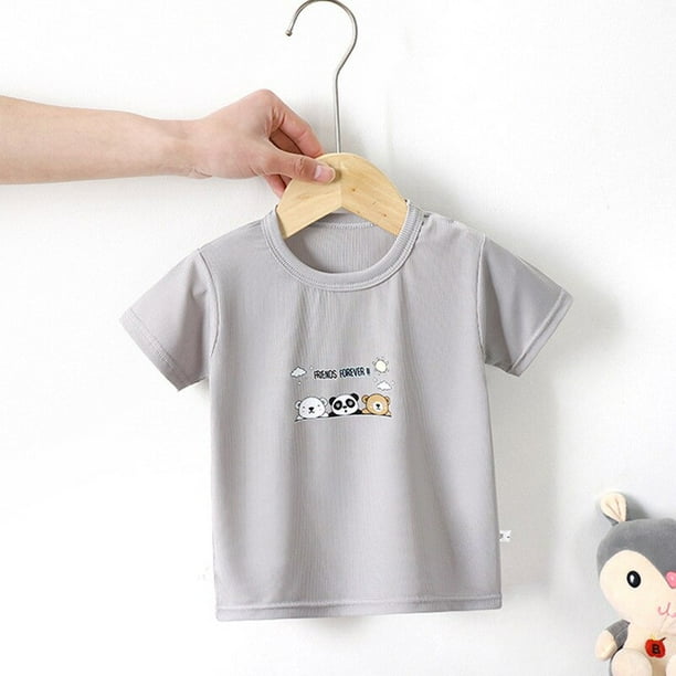 NOVEDAD DE VERANO 2023, ropa para niños, camiseta de Color sólido, ropa informal para niños, camisetas de algodón de manga corta para niños, camisetas de 1 a 10 años, 90cm Gao Jinjia LED