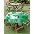 thumbnail image 5 of St. Patrick's Day Table Cloth Round Tablecloth, Watercolor Country Green Lucky Clovers Waterproof Wrinkleproof Table Cover with Umbrella Hole and Zipper for Party/Dining/Patio/Wedding 54 Inch, 5 of 9