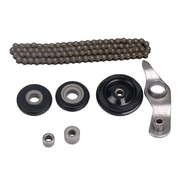 Motorcycle Chain Set Camshaft Timing Chain for CB125 CB 125 Motorcycle Accessories,1 Set * Motorcycle Chain(7Pcs),Black & silver