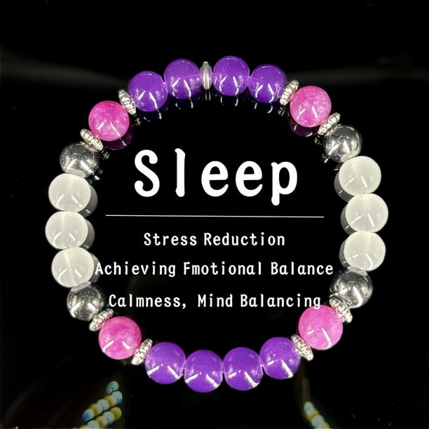 Pulsera de Cristal Mujeres Stress Amatista Mica Piedra Ajustable Unisex Boho Everyday Wear