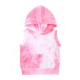 thumbnail image 3 of MHZLDYZ Summer Outfits for Girls Kids Toddler Boy Girls Clothes Sports Casual Tie Dye Prints Sleeveless Hooked T Shirt Elastic Waist Shorts Set Outfit Kids Clothes Girl Clothes Clothing(Pink,80), 3 of 5