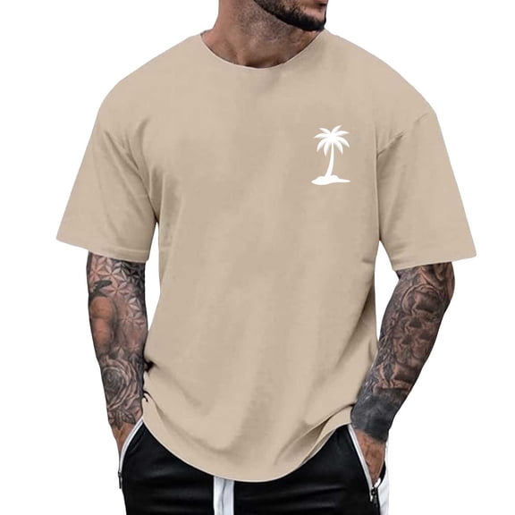 FUZHIQ Mens Big and Tall T Shirts Cozy Loose Fit Crew Neck Holiday Pullover Tees Short Sleeve Summer Tees Casual Plain Shirts,XXL