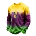 thumbnail image 3 of CONZONE Carnival Mens T-Shirts Long Sleeve Mardi Gras T Shirts for Men Casual Crew Neck Gradient Color Lightweight Tees Soft Cozy Tops, 3 of 6