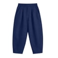 thumbnail image 2 of Barrel Pants For Women Elastic Waist Loose Fit Trouser Summer Casual Beach Vacation Lounge Pants With Pockets, 2 of 7