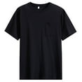 thumbnail image 2 of M-4X Plus Size T-Shirts for Men with Pocket Short Sleeve Tshirts Shirts Mens Casual Solid Color Pullover Basic Going-Out Tees Tops, 2 of 3