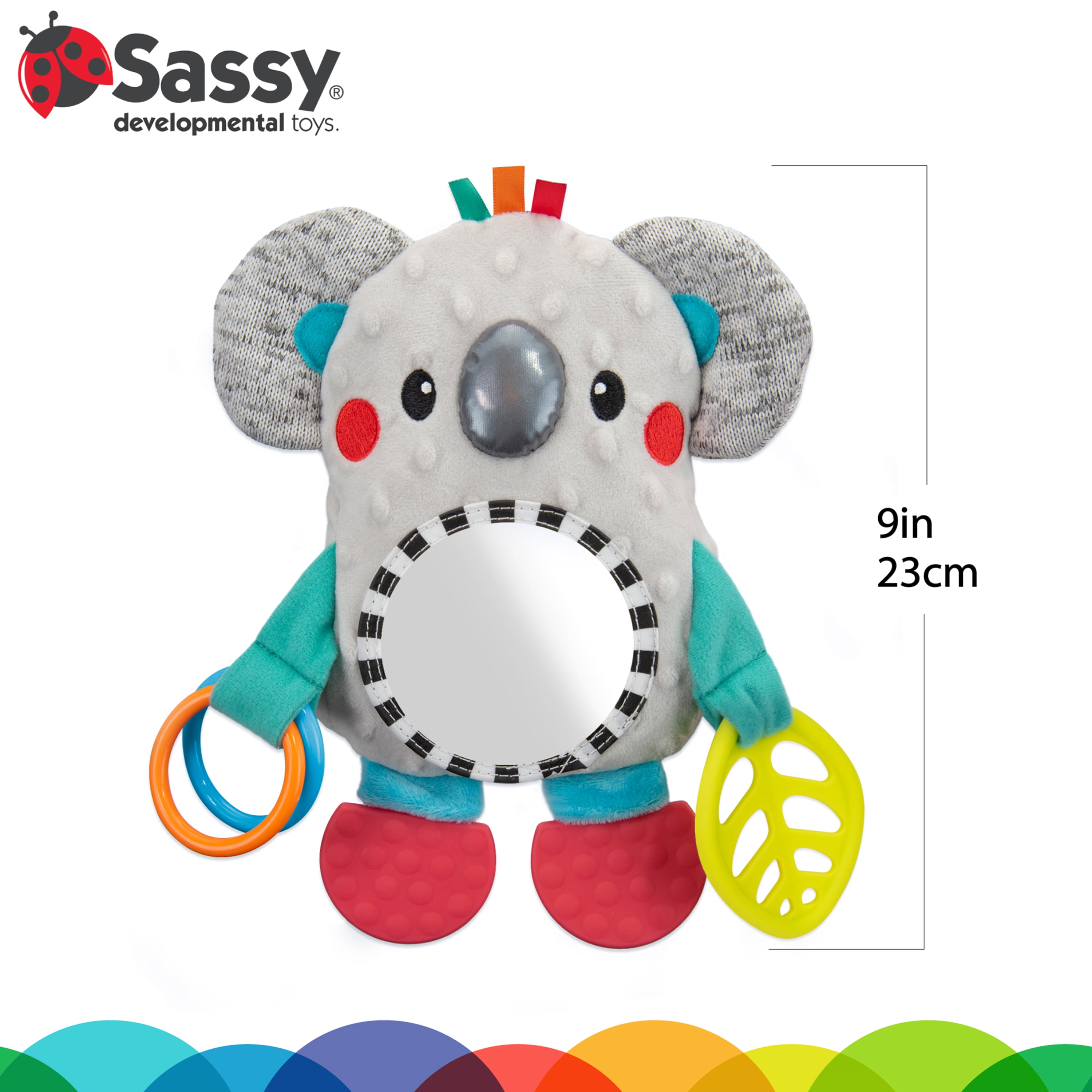 Sassy Koala Mirror Sensory Hanging Stroller Baby Toy 0 Months Walmart Com Walmart Com