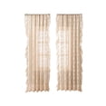 thumbnail image 2 of PYURTEP Vintage Lace Curtains 78 Inches Long, Floral Pattern Semi Blackout Sheer Curtains, Ruffled Edge Grommet Window Drapes for Living Room Bedroom, 2 of 7