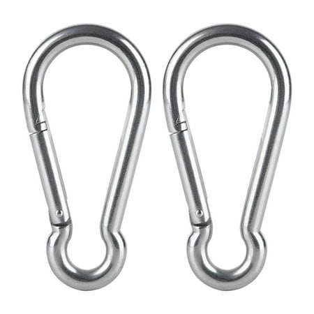 Stainless Steel Spring Snap Hook Carabiner - Heavy Duty Carabiners - 304 Stainless Steel Clips (M10 - Set of 2)