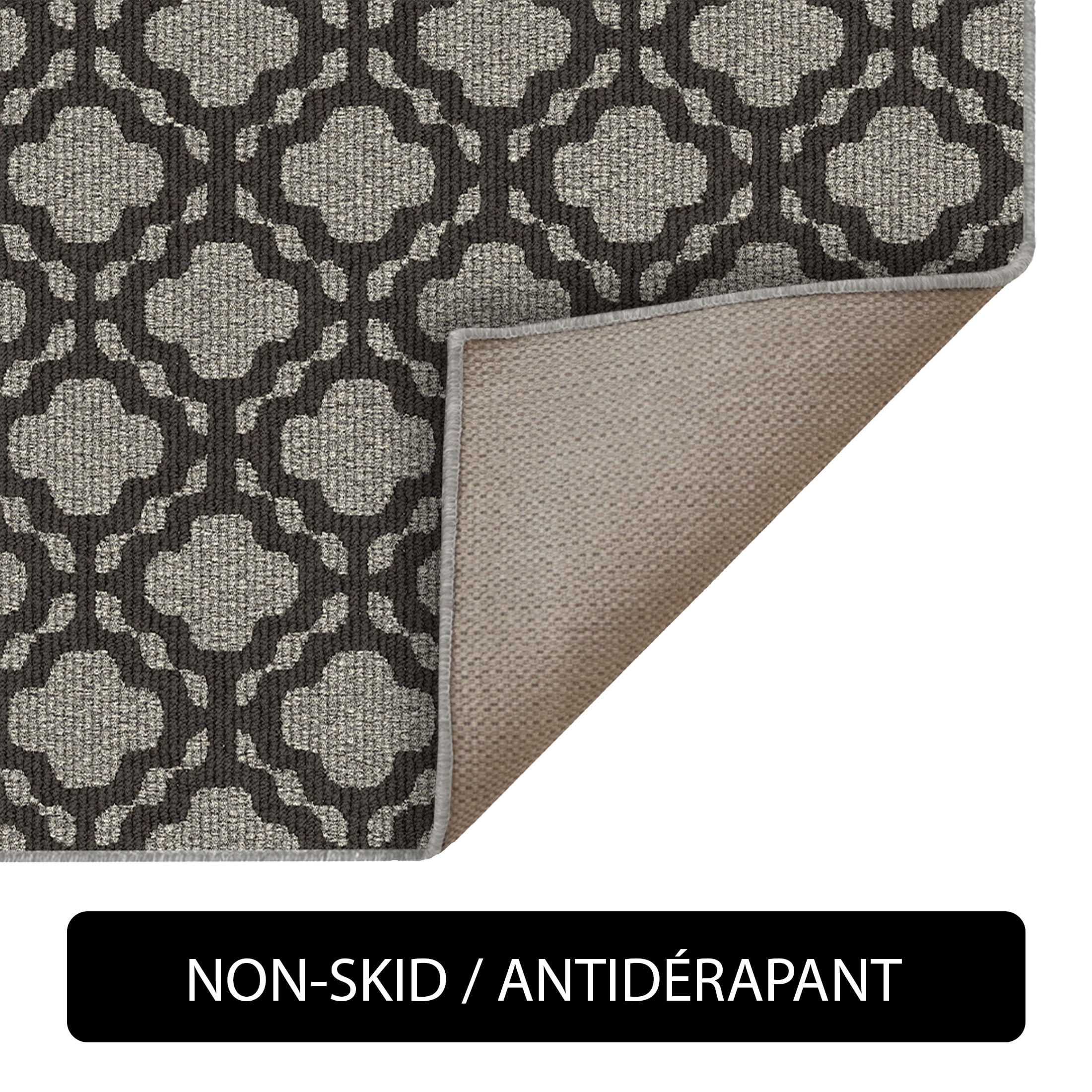 Mainstays Indoor Modern Trellis Machine-Tufted Grey and Charcoal Accent Rug, 2' x 3', Machine Washable, Non-Skid Backing
