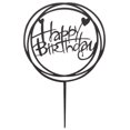 thumbnail image 1 of Happy Birthday Acrylic Mirror Cake Topper Cake Decoration Party Supplies (Black), 1 of 4