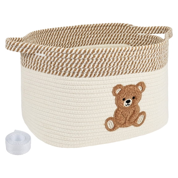Bear Storage Basket Cotton Rope Woven Toy Storage Basket for Home