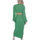 thumbnail image 5 of VISgogo - Vestido largo de primavera y verano para mujer, color sólido, manga larga, cuello en V profundo, vestido ahuecado VISgogo  moda, 5 of 6