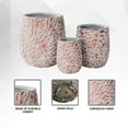 thumbnail image 6 of XBrand 19.3", 15.4" and 12.2"H Tall Beige and Golden Fiberstone/Cement Indoor Outdoor Planters (Set of 3), Modern Decorative Plant Pots with Drain Hole for All House Plants, Succulents & Flowers, 6 of 9