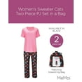 thumbnail image 2 of MeMoi Women's Sweater Cats Two Piece PJ Set in a Bag - Womens - Female, XL, Black, 2 of 7