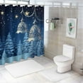 thumbnail image 7 of Fenyluxe Christmas Trees Snow Crescent and Stars Print Shower Curtain, Background Curtain for Showers and Bathtubs, 100% Polyester Bathroom Shower Curtain Set with Hooks 60x72, 7 of 7