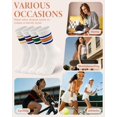 thumbnail image 7 of CoCoMangos Striped Crew Socks for Women, Cotton Retro Novelty Tube Socks Athletic Casual Fun Sock 4 Pairs, Size 5-10, 7 of 7