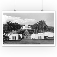 Oahu, HI View of LDS Temple Photograph (9x12 Art Print, Wall Decor Travel Poster)