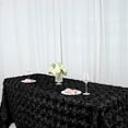 thumbnail image 5 of BalsaCircle Satin 90" x 132" Raised Rectangle Tablecloth Rosette Floral Dinner Kitchen Black, 5 of 8