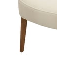 thumbnail image 4 of Miles Mid-Century Velvet Upholstered Accent Chair with Rattan Armrests, Solid Wood Legs, Ivory, 4 of 7