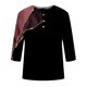thumbnail image 4 of Camisas Para Mujer Moda Casual Manga 3/4 Botón Camiseta Cuello Redondo Estampado Top Blusa Odeerbi ODB125859, 4 of 5