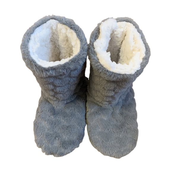 Mictong Home Slippers Non slip Socks, Jacquard Plush Thickened Warm Adult Middle Socks, Winter Plush Indoor Floor Socks, Adult Thickened Plush Indoor Middle Socks, 1 Pair,dimGray