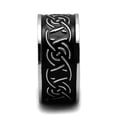 thumbnail image 4 of High polished (no plating) Stainless Steel Ring with Epoxy in Jet for Women Celtic Theme Jet Stone Color Style TK2922 Size 11, 4 of 4