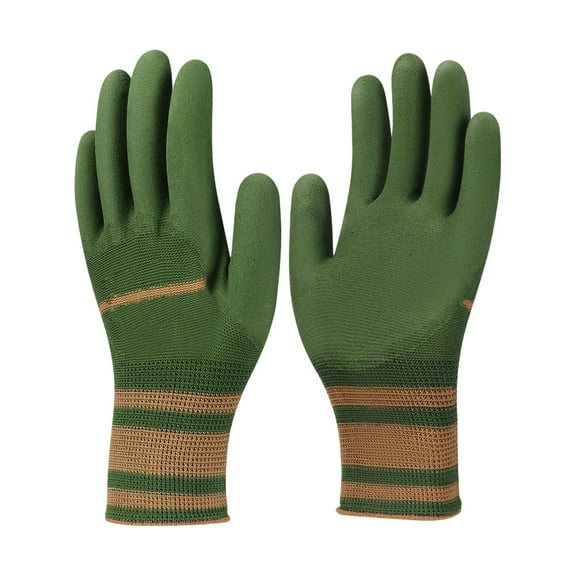 Puncture Resistant Gloves, 2-Pack Green Nitrile-Dipped Safety Gloves - Abrasion-Resistant, Puncture-Resistant, Oil-Resistant, Breathable, Anti-Slip - Construction, Machining, Home