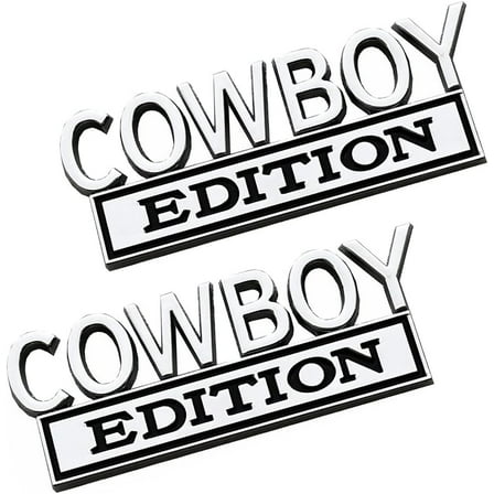 2X Universal Cowboy Edition Emblem, 3D Metal Badge Logo for Car/Truck/SUV/Pickup Side Door Fender Rear Liftgate