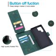 thumbnail image 4 of Allytech Luxury Wallet Case for Samsung Galaxy S24 Ultra with Wrist Strap, [9 Card Slots] [1 Cash Pocket] Premium PU Leather + Soft TPU Shockproof Magnetic Clasp Kickstand Protective Case, Green, 4 of 14