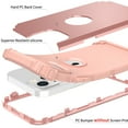 thumbnail image 2 of Heavy Duty Case for iPhone 12 Mini, Rugged PC Back Hybrid Soft Silicone Inner Triple-Layers Shockproof Case with Magsafe Wireless Charging Hollow Logo Anti-Scratches Case, Rosegold, 2 of 5