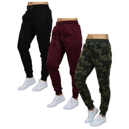 Galaxy by Harvic 3-Pack Women's Loose Fit Fleece Jogger Sweatpants (S-5XL)