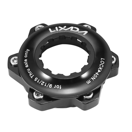LIXADA Aluminum Alloy Bike Centerlock Adapter to 6-Bolt Disc Brake Rotor Disc Brake Conversion Seat Bike Hub Adapter Compatible with 9/12/15mm