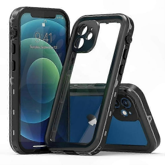 Rugged Full-Body Protective Case with Military-Grade Drop Protection and Built-In Screen Guard for 12 Mini, IP68 Waterproof