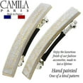 thumbnail image 2 of Camila Paris CP3029 French Hair Barrette Clip for Girls, Set of 2 White Rubberized Metal Clasp Strong Hold Grip Hair Clips for Women, No Slip Durable Styling Girls Hair Accessories, Made in France, 2 of 3