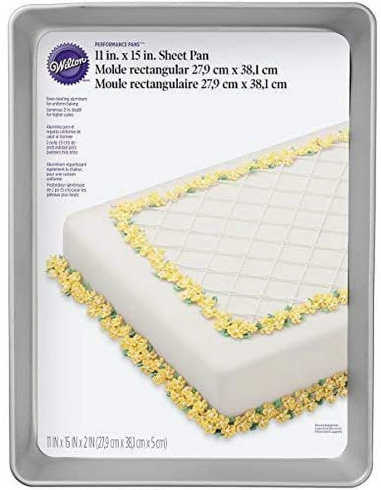 2-Piece 15''X11''X2'' Deep Large Half Sheet Cake Pan Set, 1/2 Size Rectangle