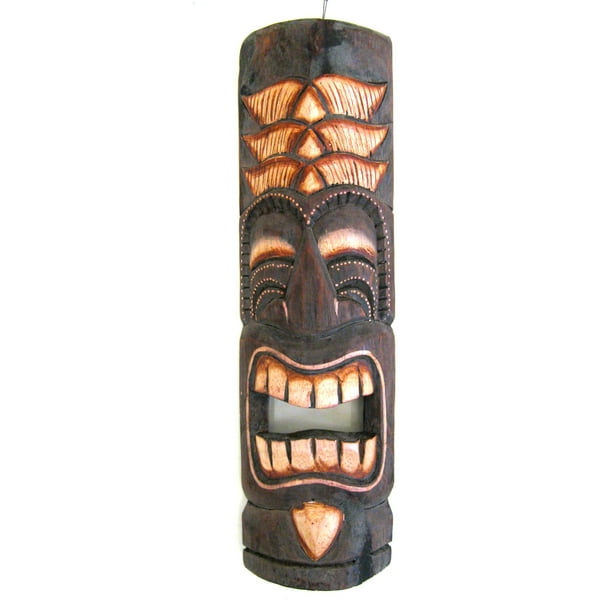 African Wall Mask Hanging Tribal Good Luck Tiki Mask God Polynesian ...